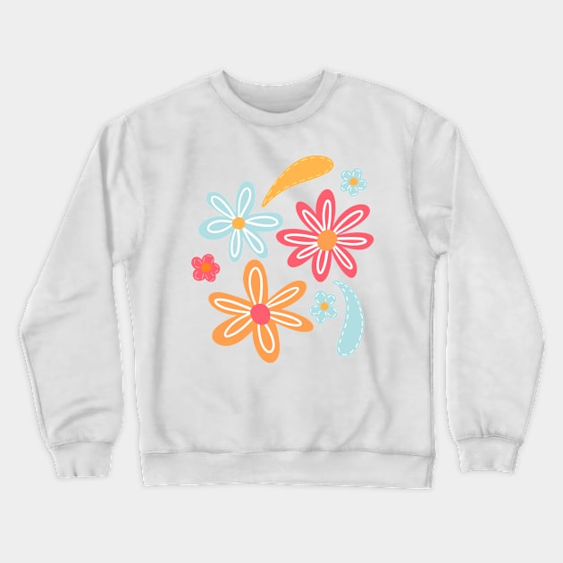 Colorful Flowers Crewneck Sweatshirt by MutchiDesign